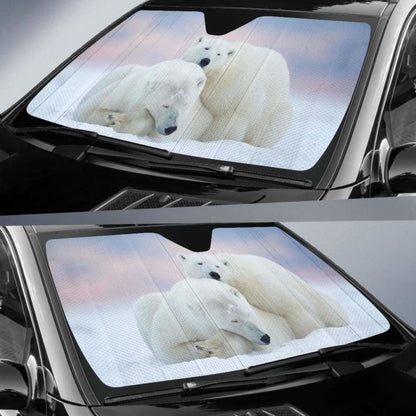 Polar Bears Snow Winter Hd 5K Car Sun Shade 102507 - YourCarButBetter
