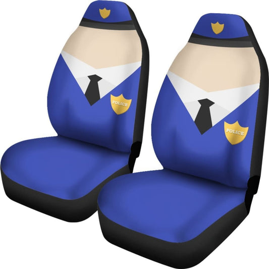 Police Art Custom Car Cover Seats 191119 101819 - YourCarButBetter