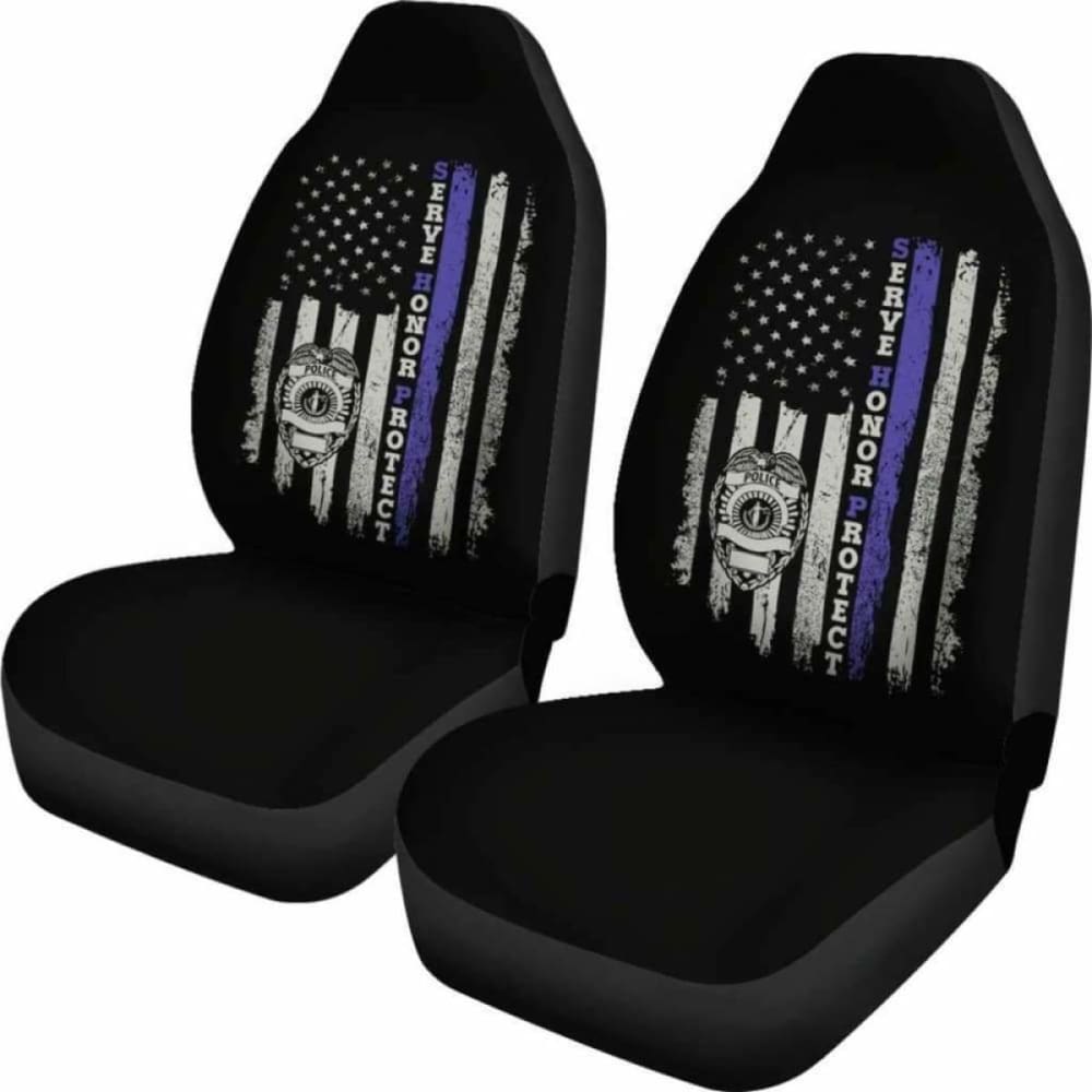 Police Officers Flag Car Seat Covers 101819 - YourCarButBetter