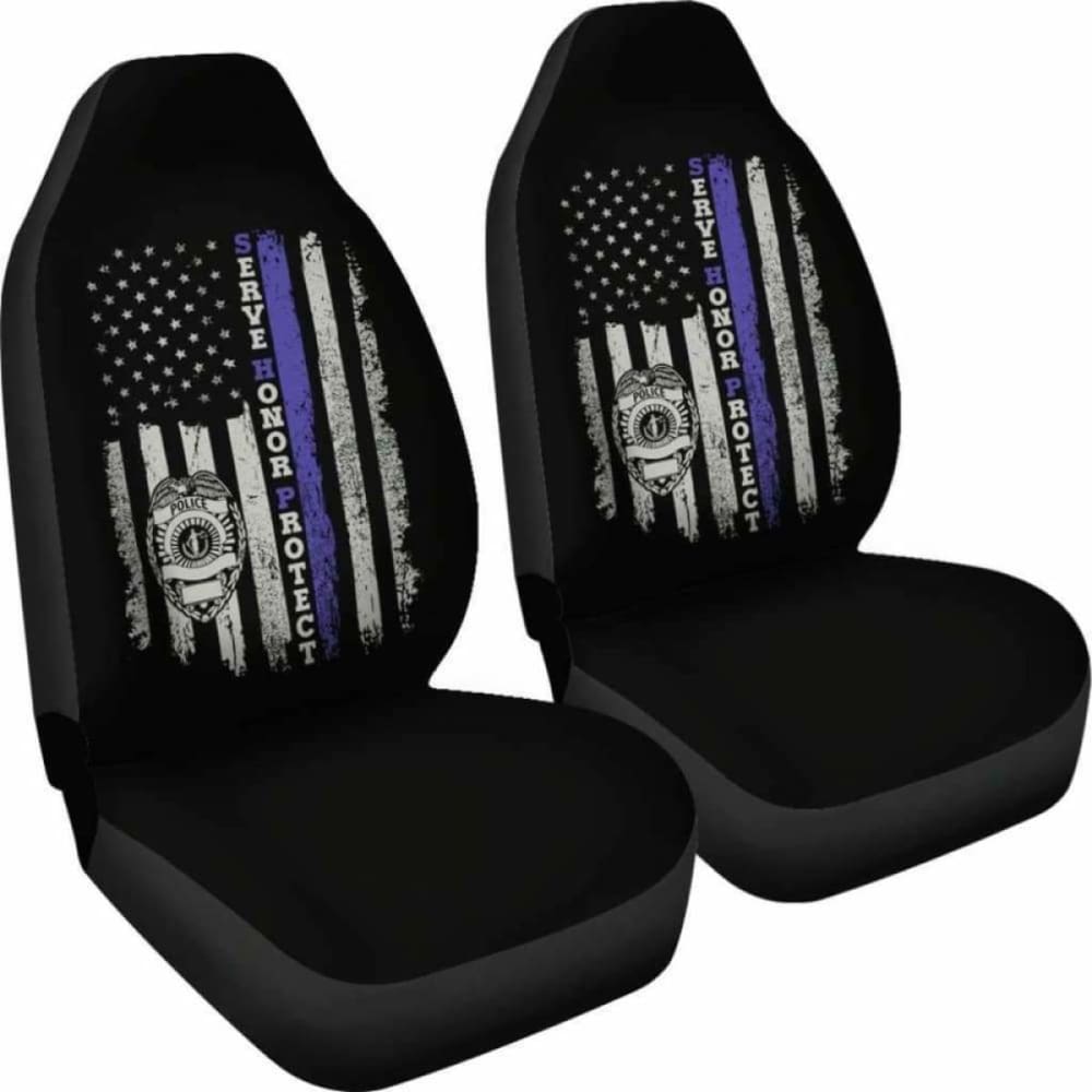 Police Officers Flag Car Seat Covers 101819 - YourCarButBetter