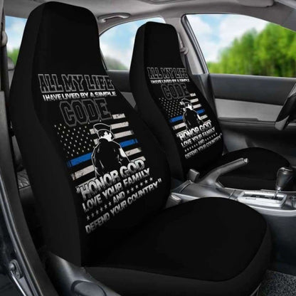 Police Simple Code Car Seat Covers 153908 - YourCarButBetter