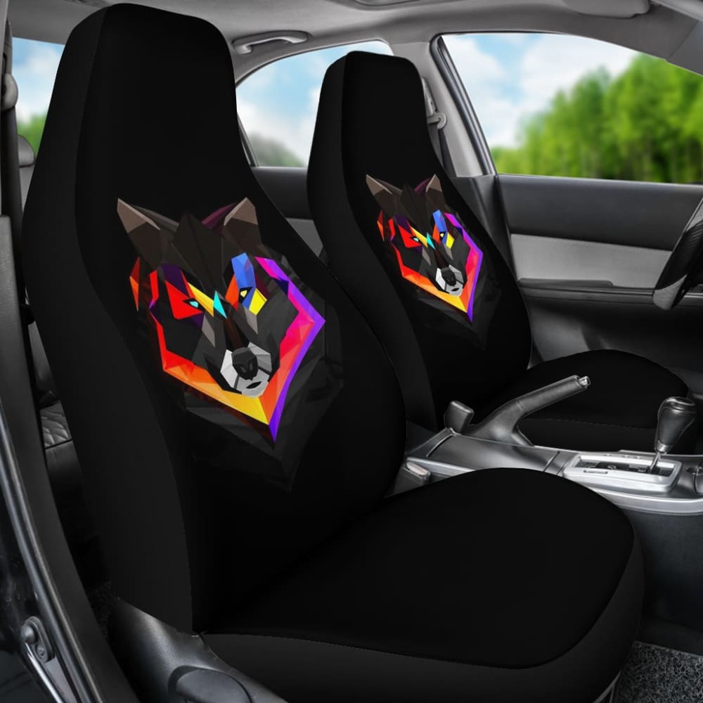 Poly Art Wolf Car Seat Covers 212801 - YourCarButBetter