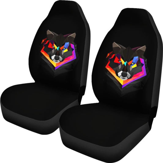 Poly Art Wolf Car Seat Covers 212801 - YourCarButBetter