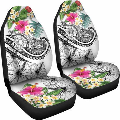 Polynesian American Samoa Car Seat Covers - Summer Plumeria (White) - 105905 - YourCarButBetter