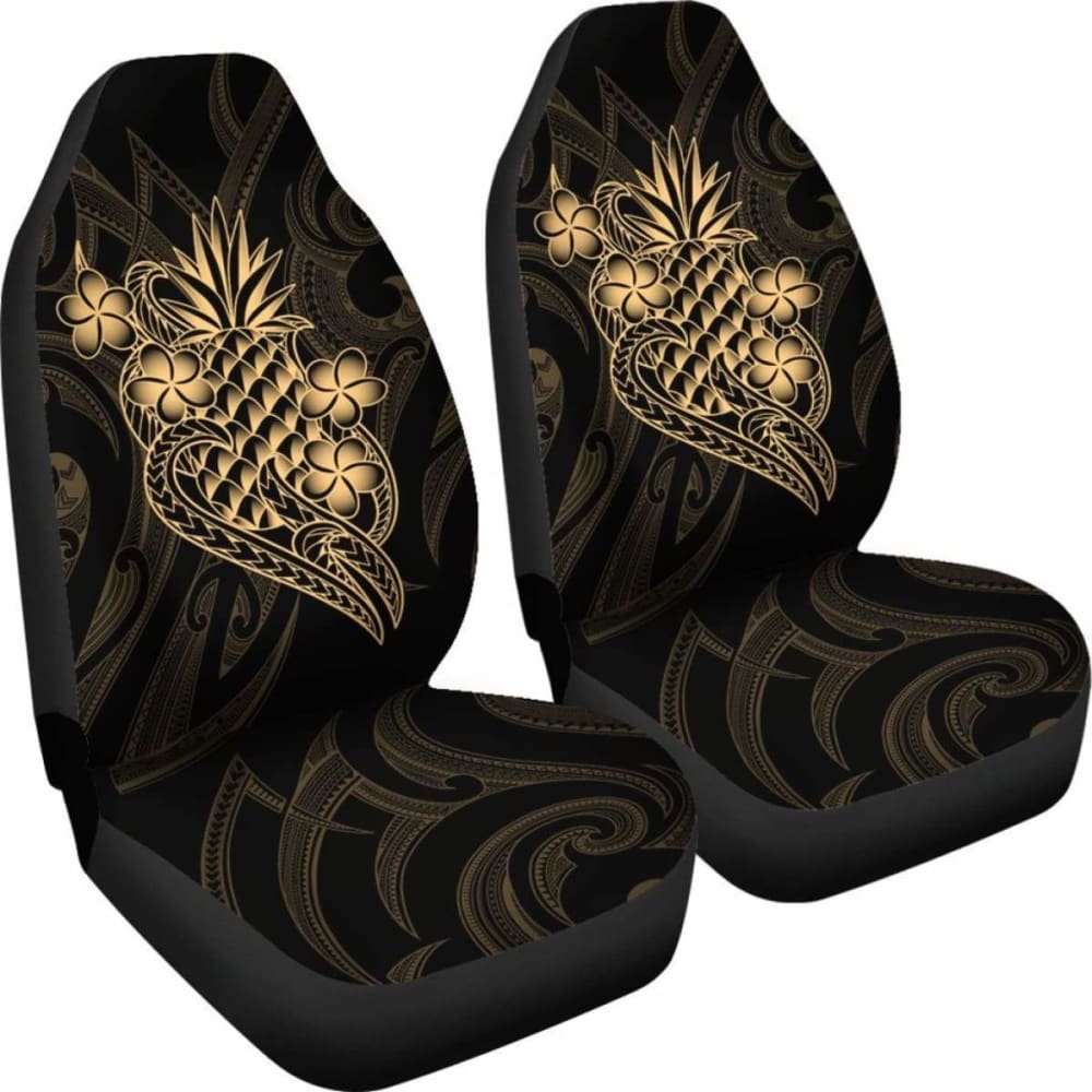 Polynesian Car Seat Covers Gold Pineapple 12 174914 - YourCarButBetter