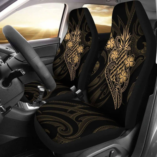 Polynesian Car Seat Covers Gold Pineapple 12 174914 - YourCarButBetter