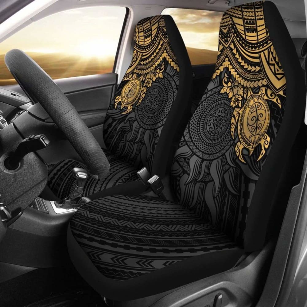 Polynesian Car Seat Covers - Polynesian Golden Turtle - Amazing 091114 - YourCarButBetter
