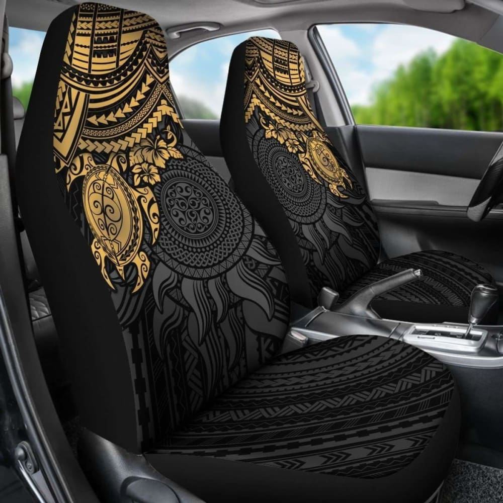 Polynesian Car Seat Covers - Polynesian Golden Turtle - Amazing 091114 - YourCarButBetter