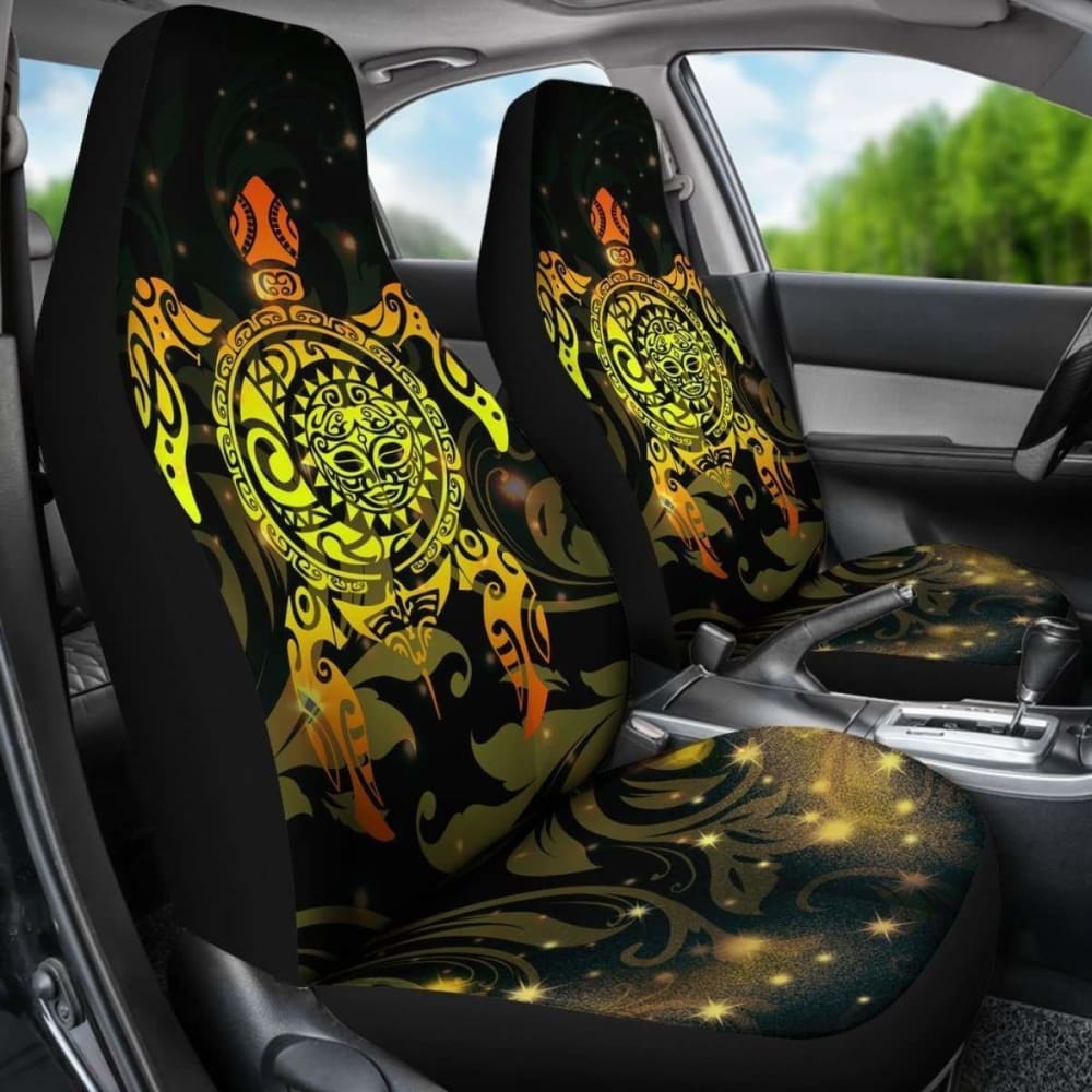 Polynesian Car Seat Covers - Maori Turtle Tiki Face - 105905 - YourCarButBetter