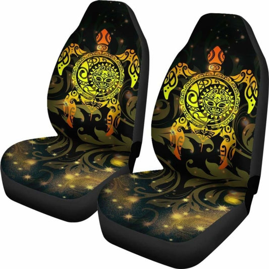 Polynesian Car Seat Covers - Maori Turtle Tiki Face - 105905 - YourCarButBetter