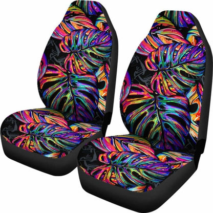 Polynesian Car Seat Covers - Palm Leaves Neon Color - 105905 - YourCarButBetter