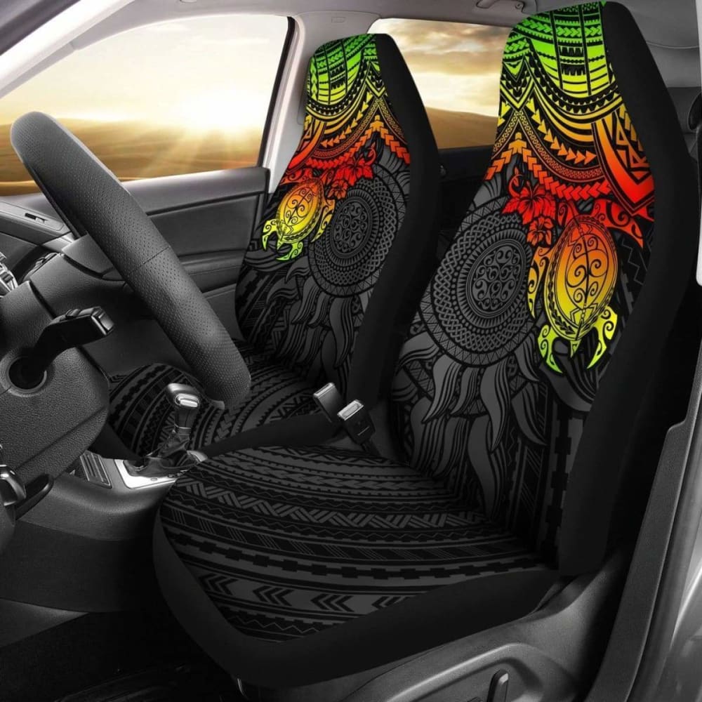 Polynesian Car Seat Covers - Polynesian Reggae Turtle - Amazing 091114 - YourCarButBetter