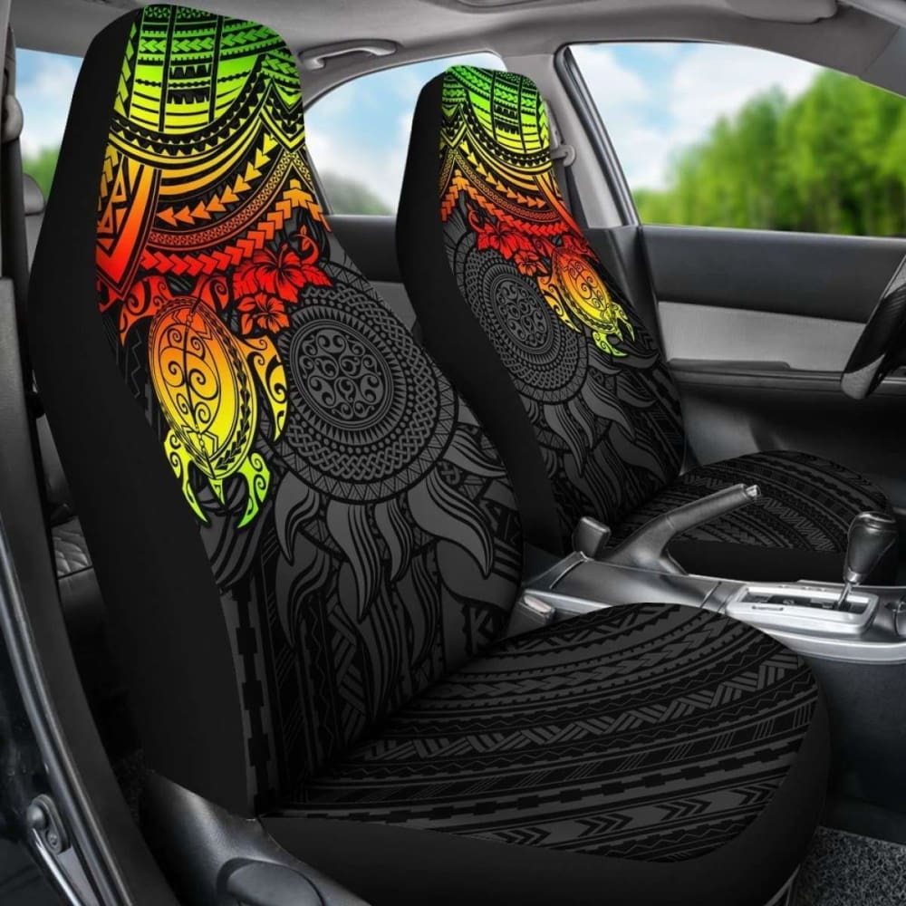 Polynesian Car Seat Covers - Polynesian Reggae Turtle - Amazing 091114 - YourCarButBetter