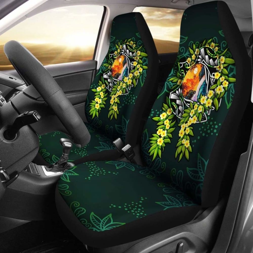 Polynesian Car Seat Covers - Ti Leaf Lei Turtle - Amazing 091114 - YourCarButBetter