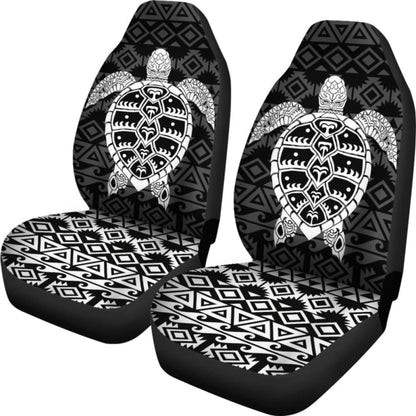 Polynesian Car Seat Covers - Polynesian Turtle Pattern White 091114 - YourCarButBetter