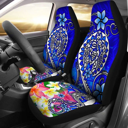 Polynesian Car Seat Covers - Turtle Plumeria Blue Color - 091114 - YourCarButBetter