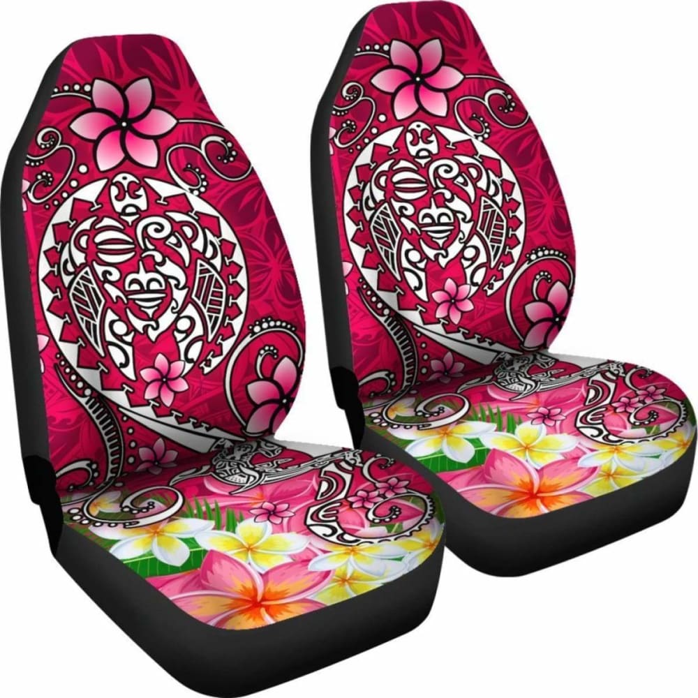 Polynesian Car Seat Covers - Turtle Plumeria Pink Color - 091114 - YourCarButBetter