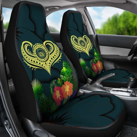 Polynesian Hawaii Car Seat Cover - Heart With Hibiscus 232125 - YourCarButBetter