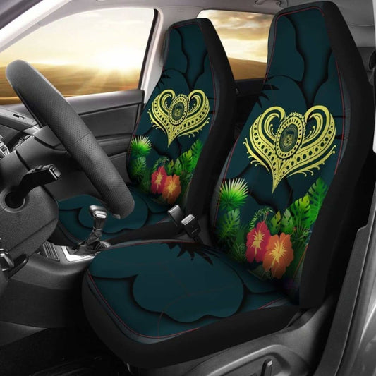 Polynesian Hawaii Car Seat Cover - Heart With Hibiscus 232125 - YourCarButBetter