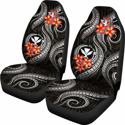 Polynesian Hawaii Car Seat Covers - Black Plumeria - 105905 - YourCarButBetter