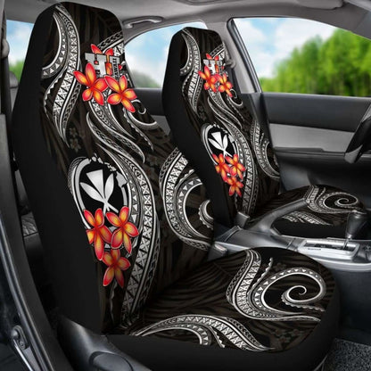 Polynesian Hawaii Car Seat Covers - Black Plumeria - 105905 - YourCarButBetter