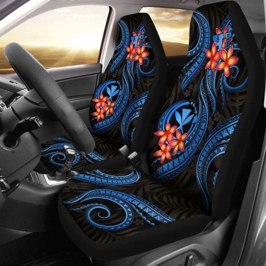 Polynesian Hawaii Car Seat Covers Blue Plumeria 105905 - YourCarButBetter