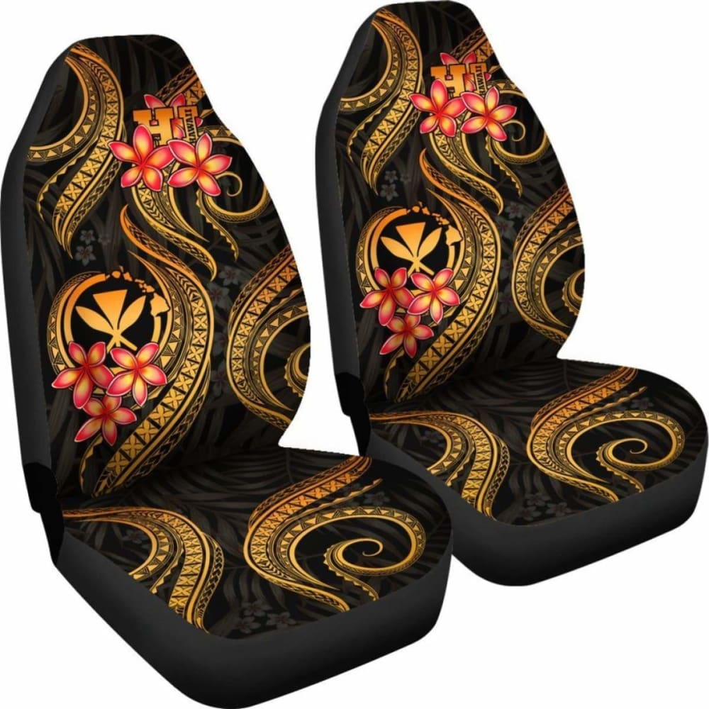 Polynesian Hawaii Car Seat Covers - Gold Plumeria - 105905 - YourCarButBetter
