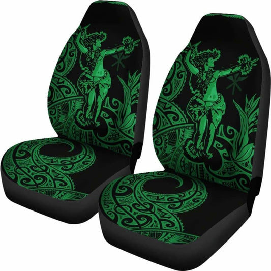 Polynesian Hawaii Car Seat Covers - Hula Girl Green - 105905 - YourCarButBetter