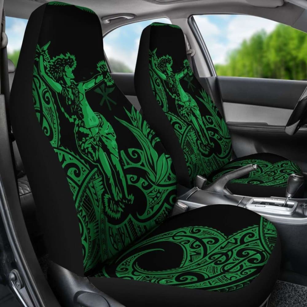 Polynesian Hawaii Car Seat Covers - Hula Girl Green - 105905 - YourCarButBetter
