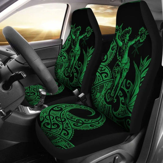 Polynesian Hawaii Car Seat Covers - Hula Girl Green - 105905 - YourCarButBetter