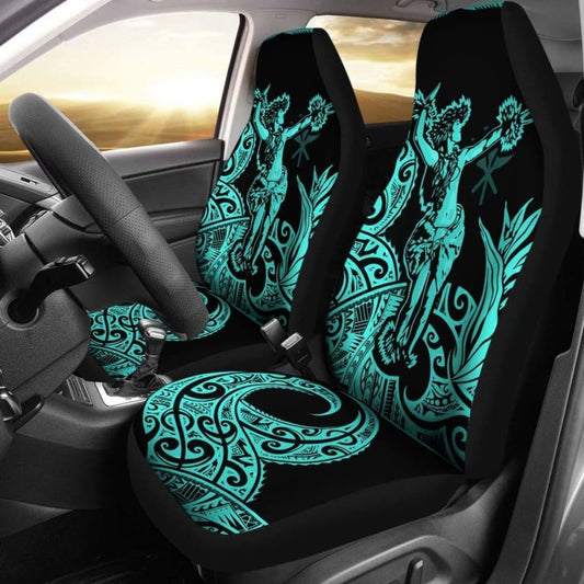 Polynesian Hawaii Car Seat Covers - Hula Girl Neon Blue - 153908 - YourCarButBetter