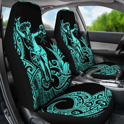 Polynesian Hawaii Car Seat Covers - Hula Girl Neon Blue - 153908 - YourCarButBetter