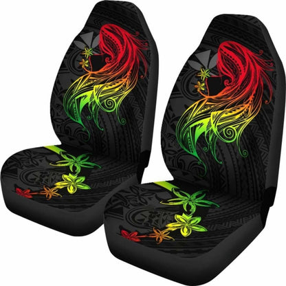 Polynesian Hawaii Car Seat Covers - Kanaka Maoli Girl Hair Plumeria - 105905 - YourCarButBetter