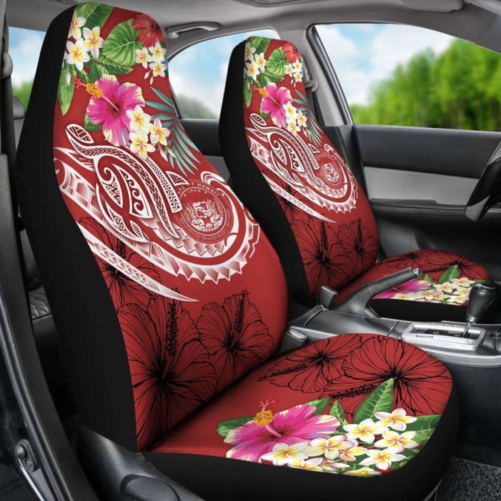 Polynesian Hawaii Car Seat Covers - Summer Plumeria (Red) - 105905 - YourCarButBetter