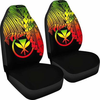 Polynesian Hawaii Car Seat Covers - Tribal Wave Tattoo Reggae - 174914 - YourCarButBetter