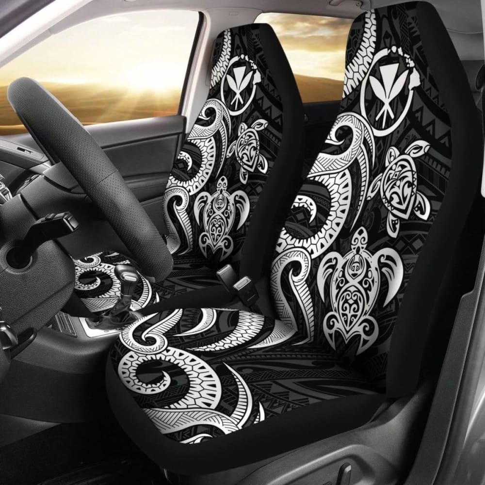 Polynesian Hawaii Car Seat Covers - White Tentacle Turtle - 091114 - YourCarButBetter
