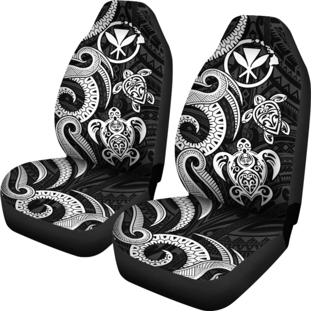 Polynesian Hawaii Car Seat Covers - White Tentacle Turtle - 091114 - YourCarButBetter