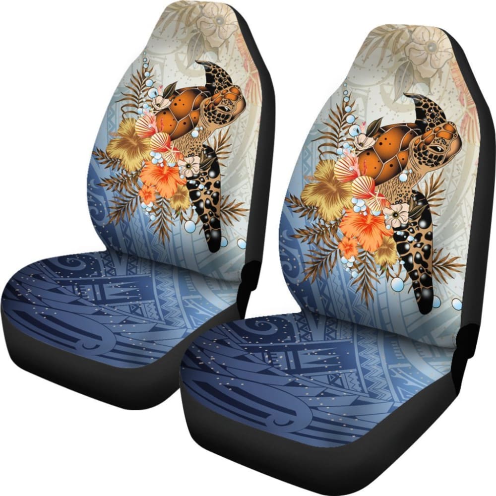 Polynesian Turtle Hibiscus Sea Shell Car Seat Covers 101819 - YourCarButBetter