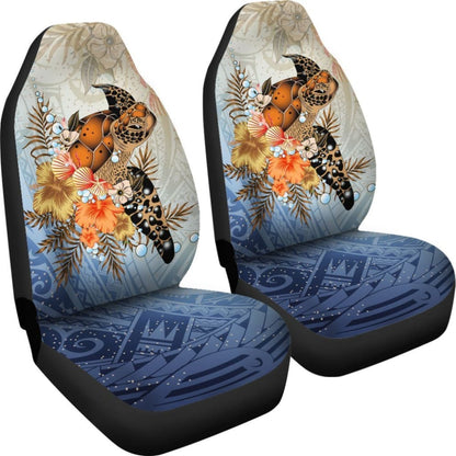 Polynesian Turtle Hibiscus Sea Shell Car Seat Covers 101819 - YourCarButBetter