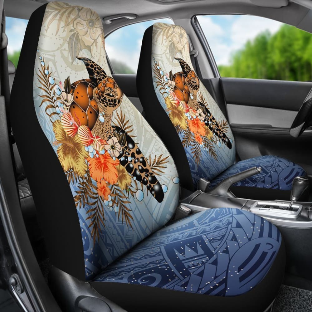 Polynesian Turtle Hibiscus Sea Shell Car Seat Covers 101819 - YourCarButBetter