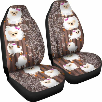 Pomeranian Car Seat Covers 01 195016 - YourCarButBetter