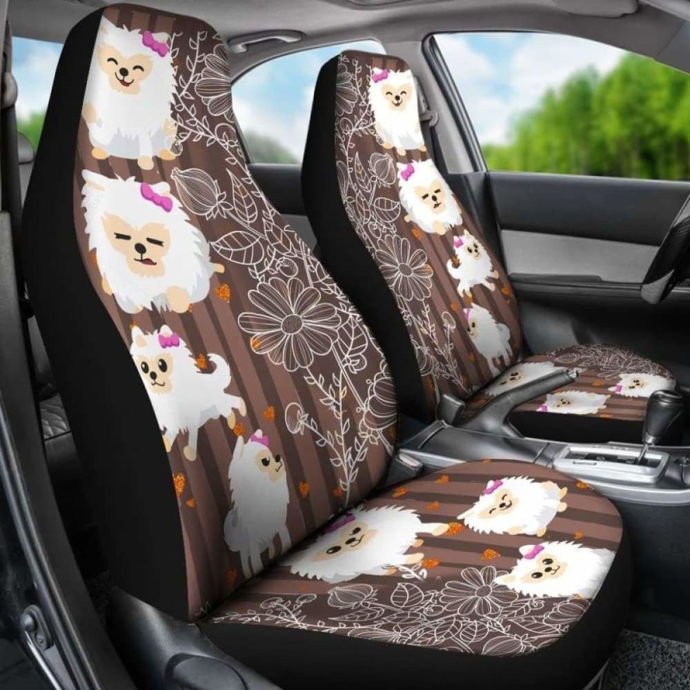Pomeranian Car Seat Covers 01 195016 - YourCarButBetter