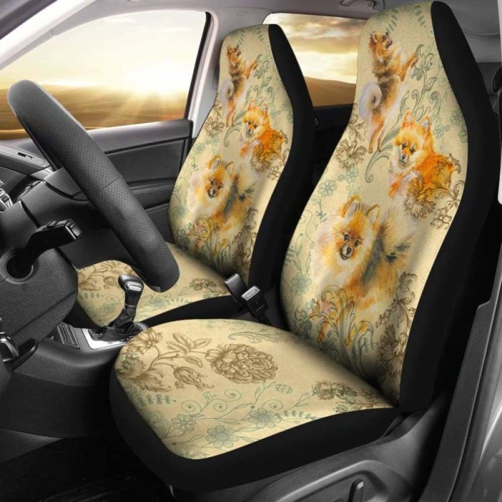 Pomeranian Car Seat Covers 195016 - YourCarButBetter