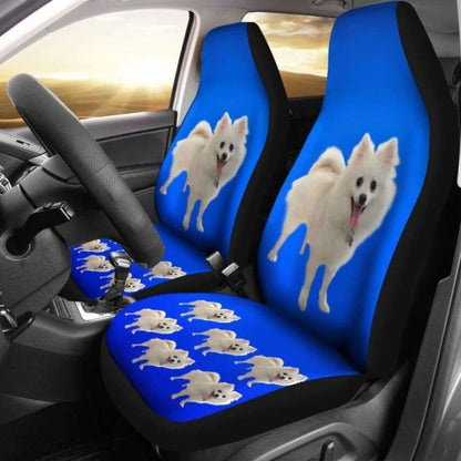 Pomeranian Car Seat Covers White 195016 - YourCarButBetter