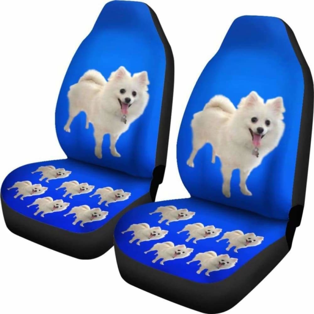 Pomeranian Car Seat Covers White 195016 - YourCarButBetter