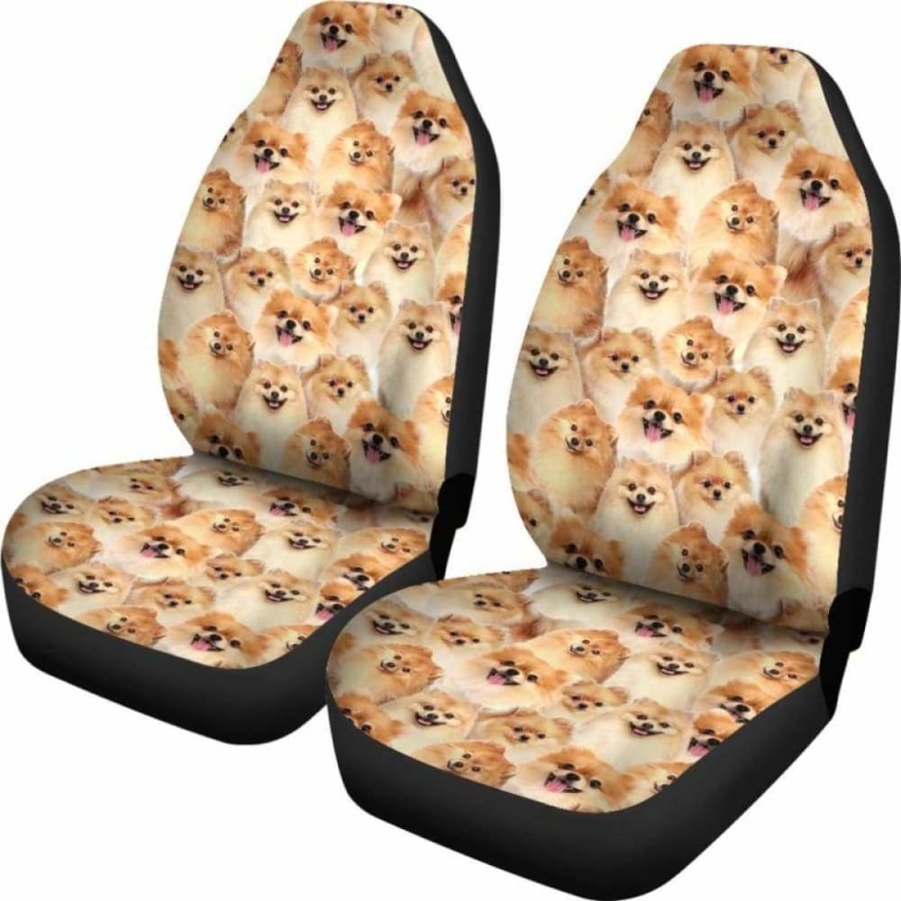 Pomeranian Full Face Car Seat Covers 195016 - YourCarButBetter