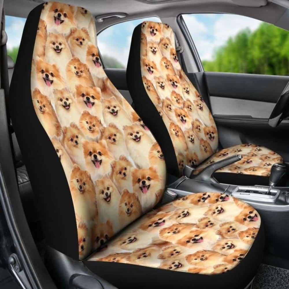 Pomeranian Full Face Car Seat Covers 195016 - YourCarButBetter