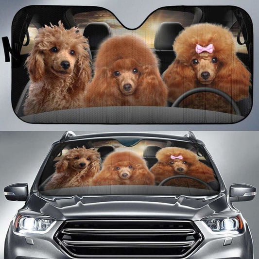Poodle Auto Sun Shade Car Sun Visor Funny 104020 - YourCarButBetter