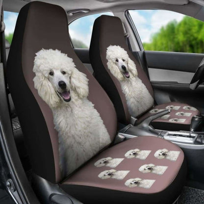 Poodle Car Seat Cover White 110424 - YourCarButBetter