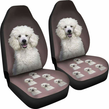 Poodle Car Seat Cover White 110424 - YourCarButBetter